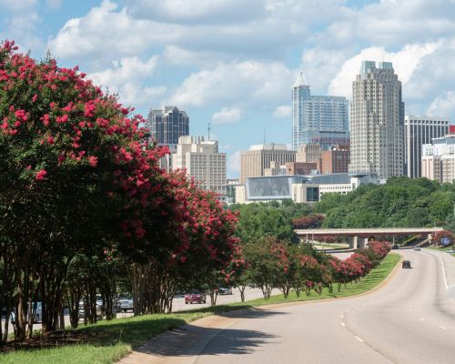 An image of downtown raleigh, north carolina skyline.