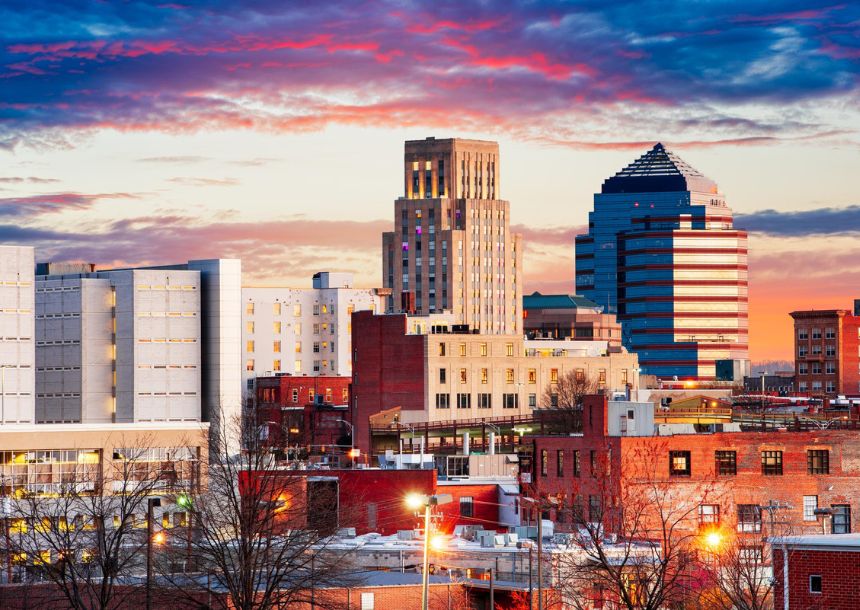 The view of Durham skyline.